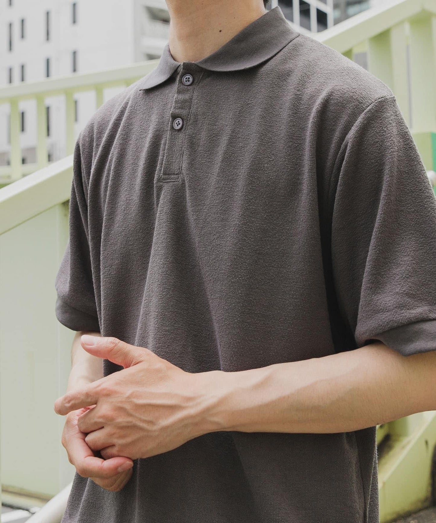 縐紗珠地短袖POLO衫
