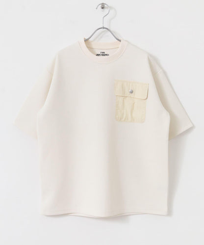 翻蓋口袋華夫格圓領上衣