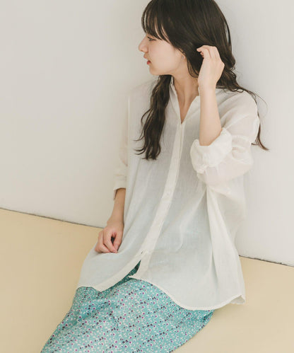 亞麻棉寬鬆襯衫