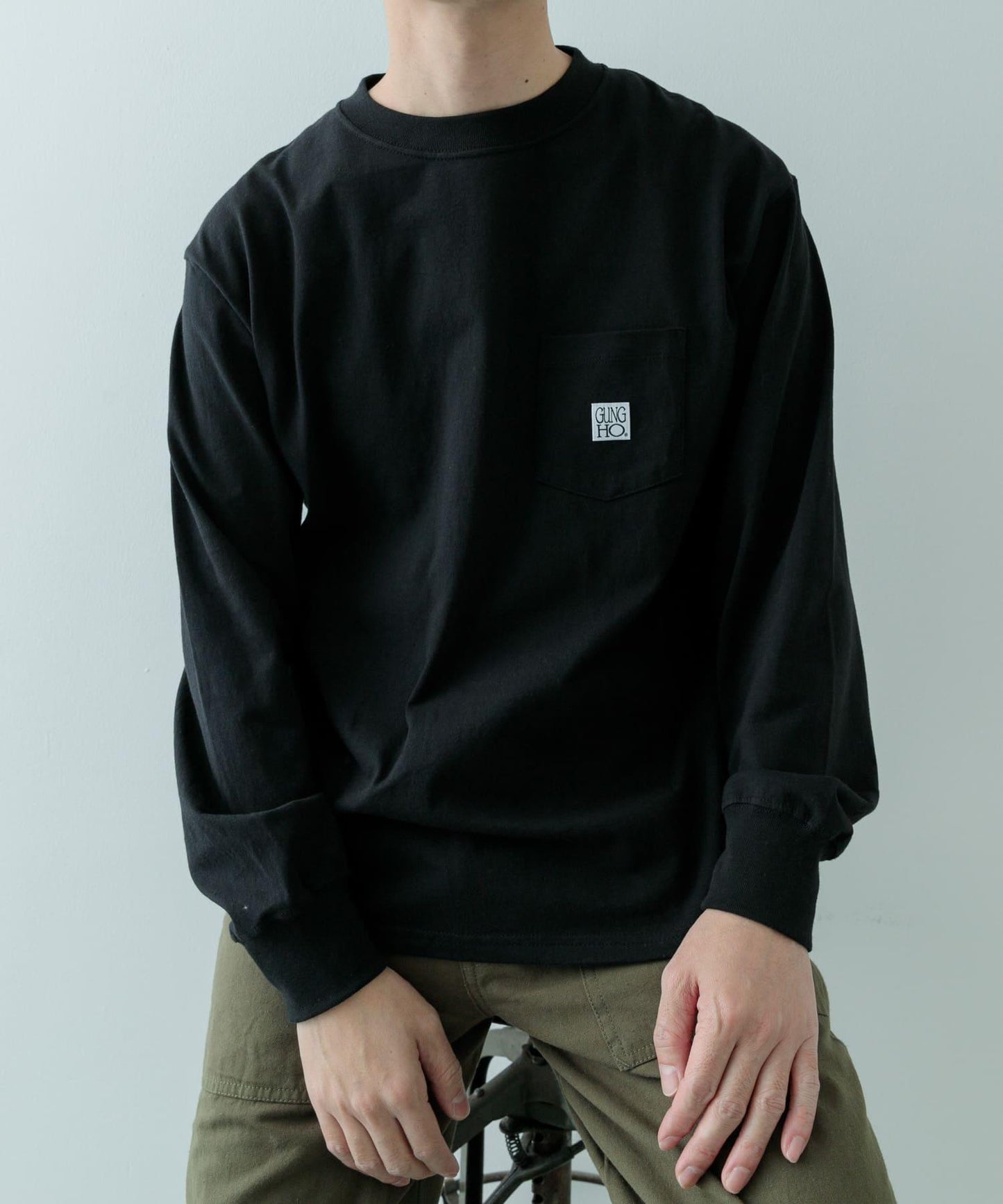 『聯名』GUNGHO×ITEMS 口袋長袖T恤