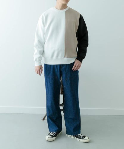 彈力雙面布拼接上衣 A