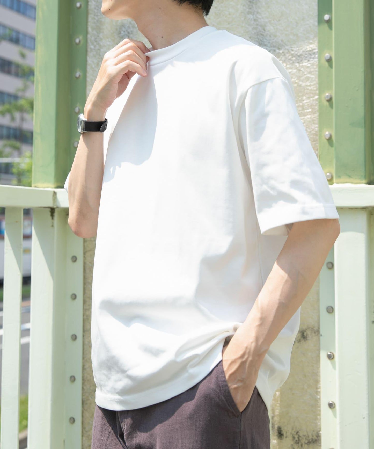 接觸冷感/防紫外線絲光圓領T恤