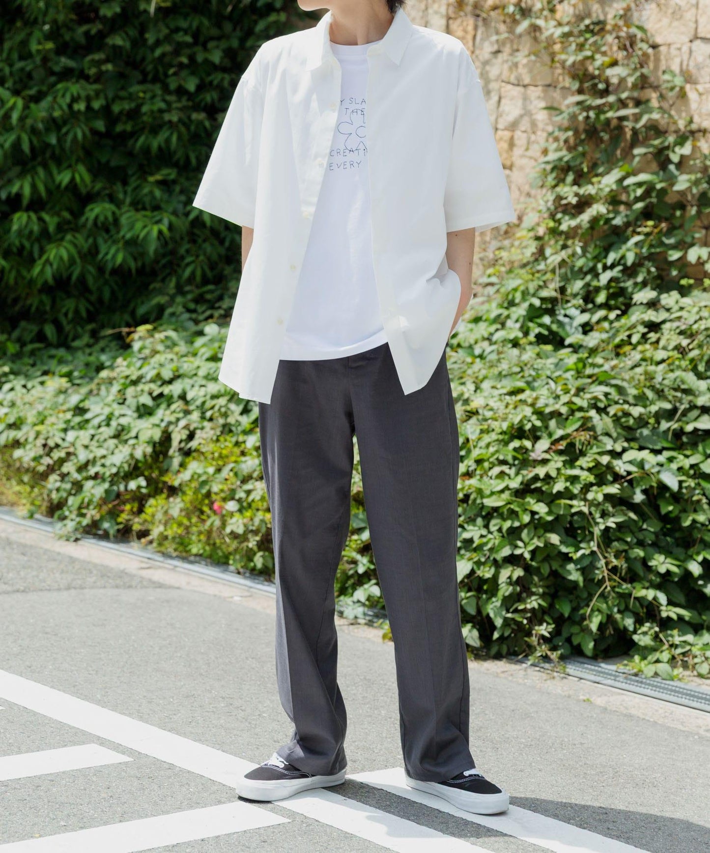 「套裝可搭配」亞麻混紡長褲