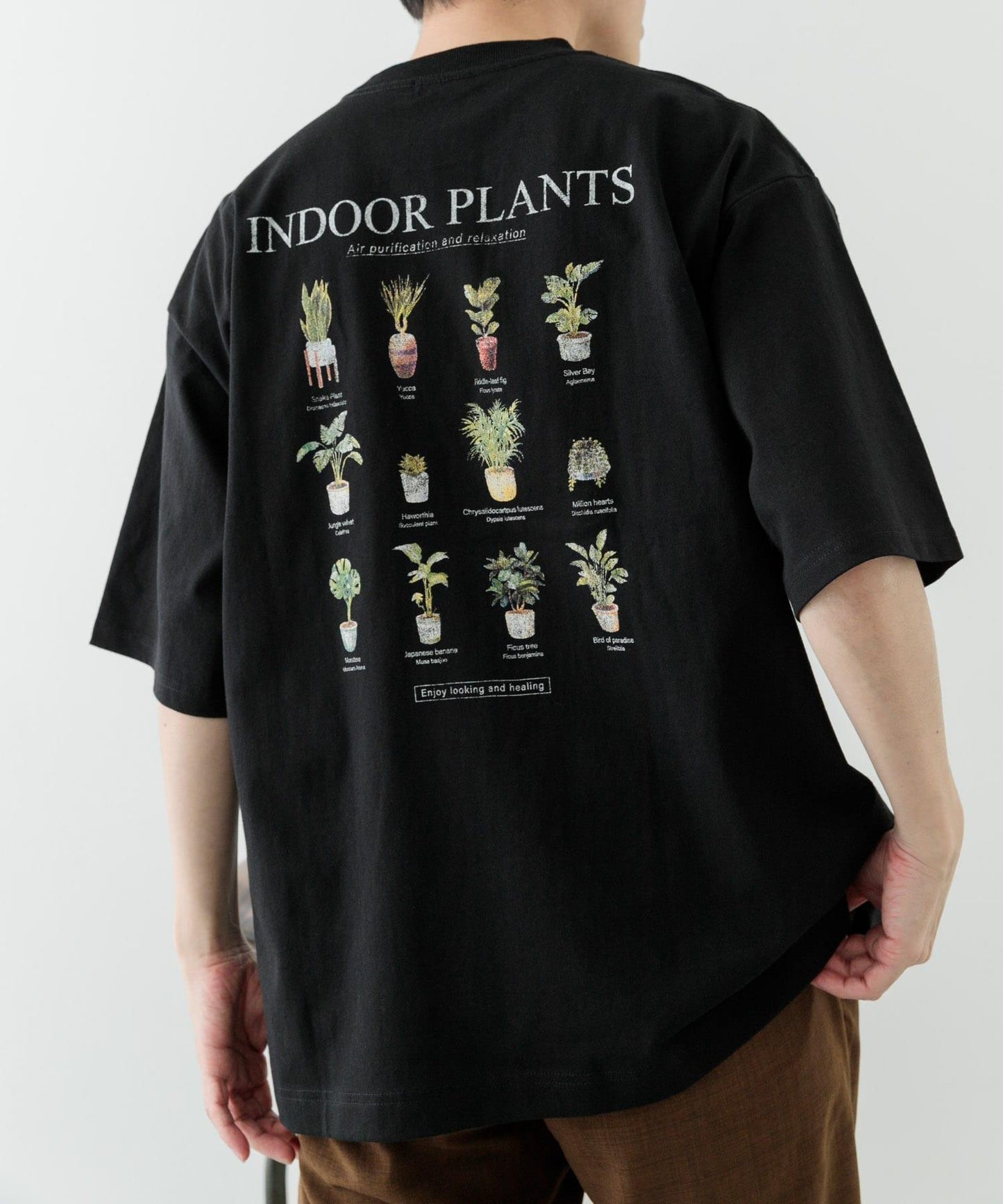 Plants背面印花仿舊風格T恤
