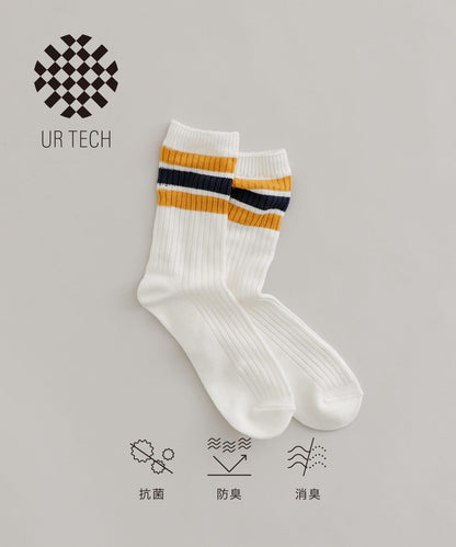 『UR TECH』條紋羅紋襪
