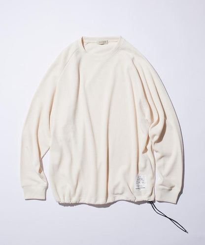 Drymix(R) / 乾爽混紡寬鬆版型華夫格布插肩長袖T恤