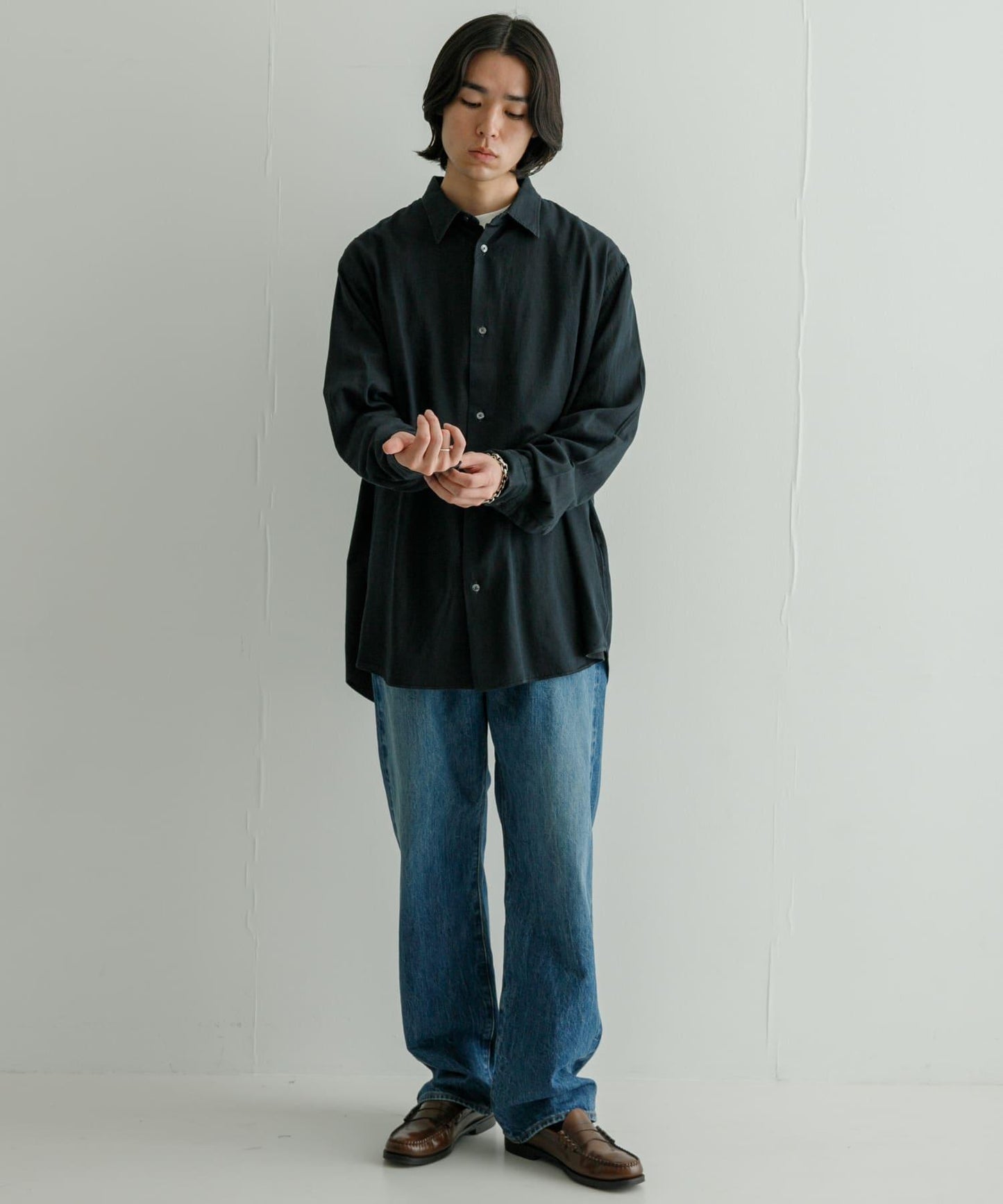 new basic 牛仔染色襯衫