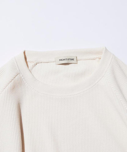 Drymix(R) / 乾爽混紡寬鬆版型華夫格布插肩長袖T恤