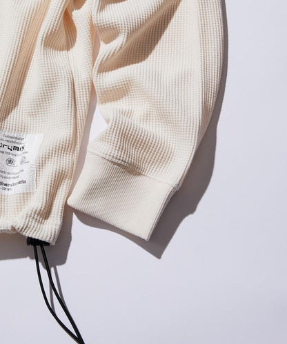 Drymix(R) / 乾爽混紡寬鬆版型華夫格布插肩長袖T恤