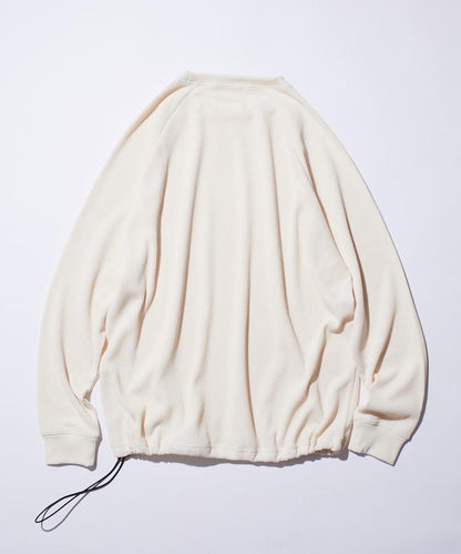 Drymix(R) / 乾爽混紡寬鬆版型華夫格布插肩長袖T恤