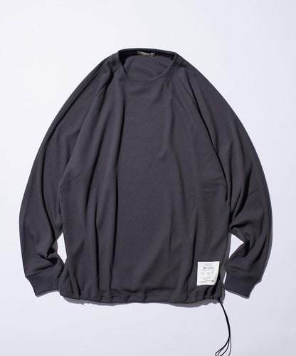 Drymix(R) / 乾爽混紡寬鬆版型華夫格布插肩長袖T恤