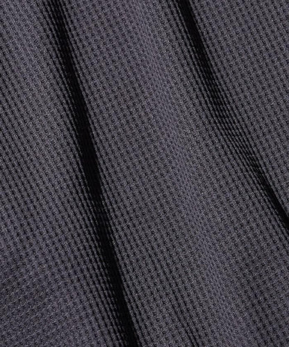 Drymix(R) / 乾爽混紡寬鬆版型華夫格布插肩長袖T恤