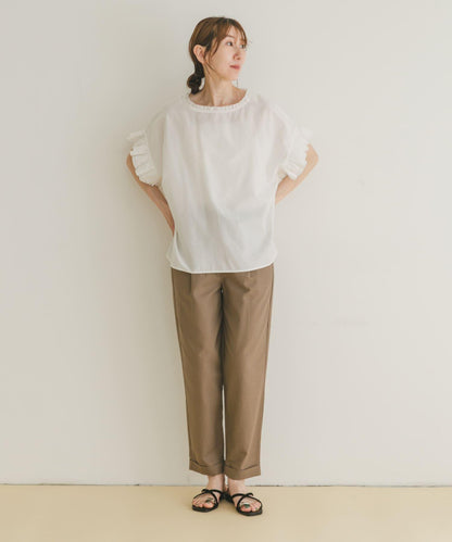 亞麻混紡休閒褲