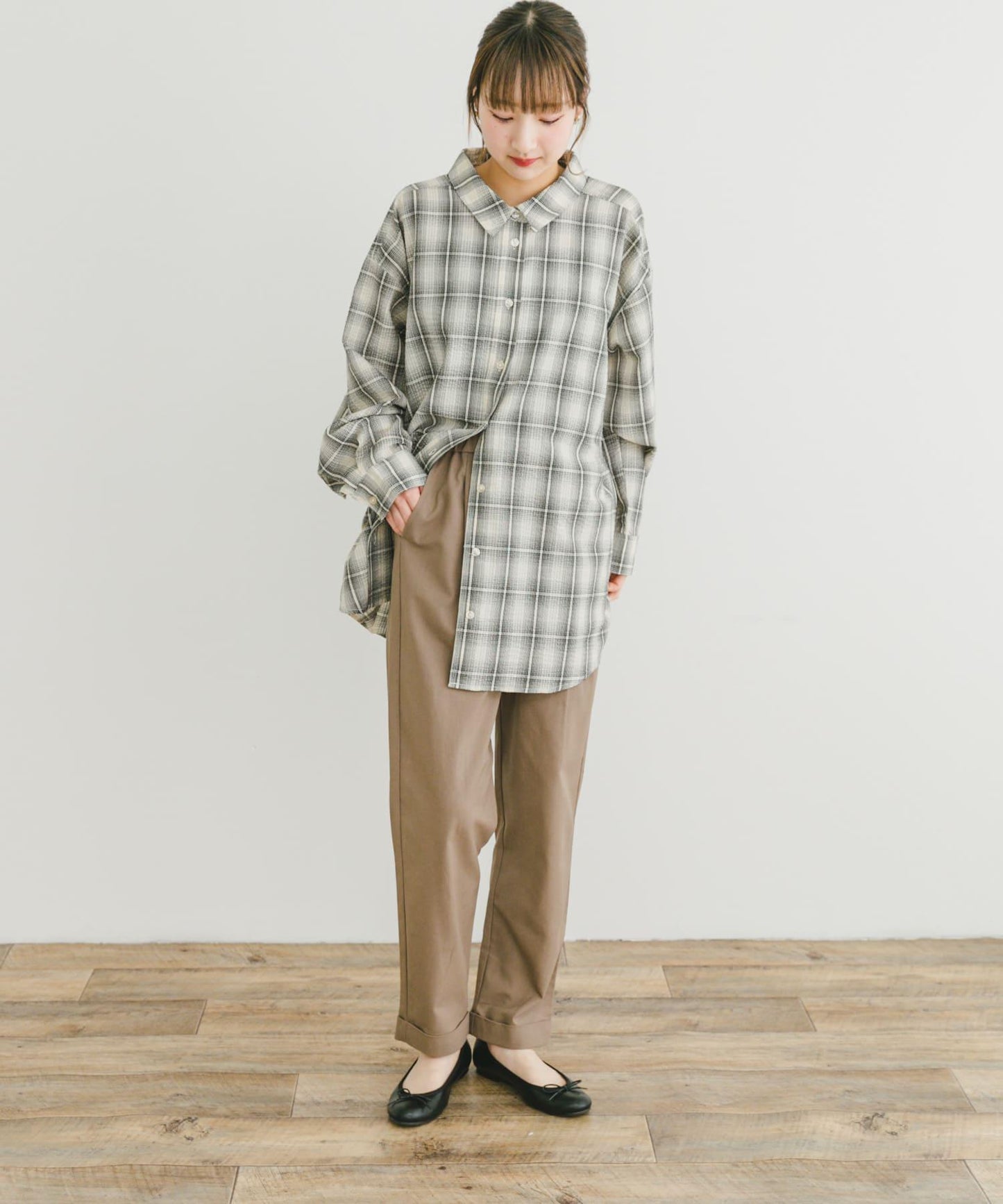 亞麻混紡休閒褲