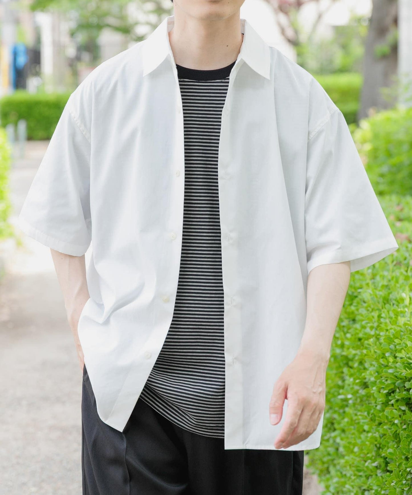 抗菌防臭寬鬆短袖襯衫