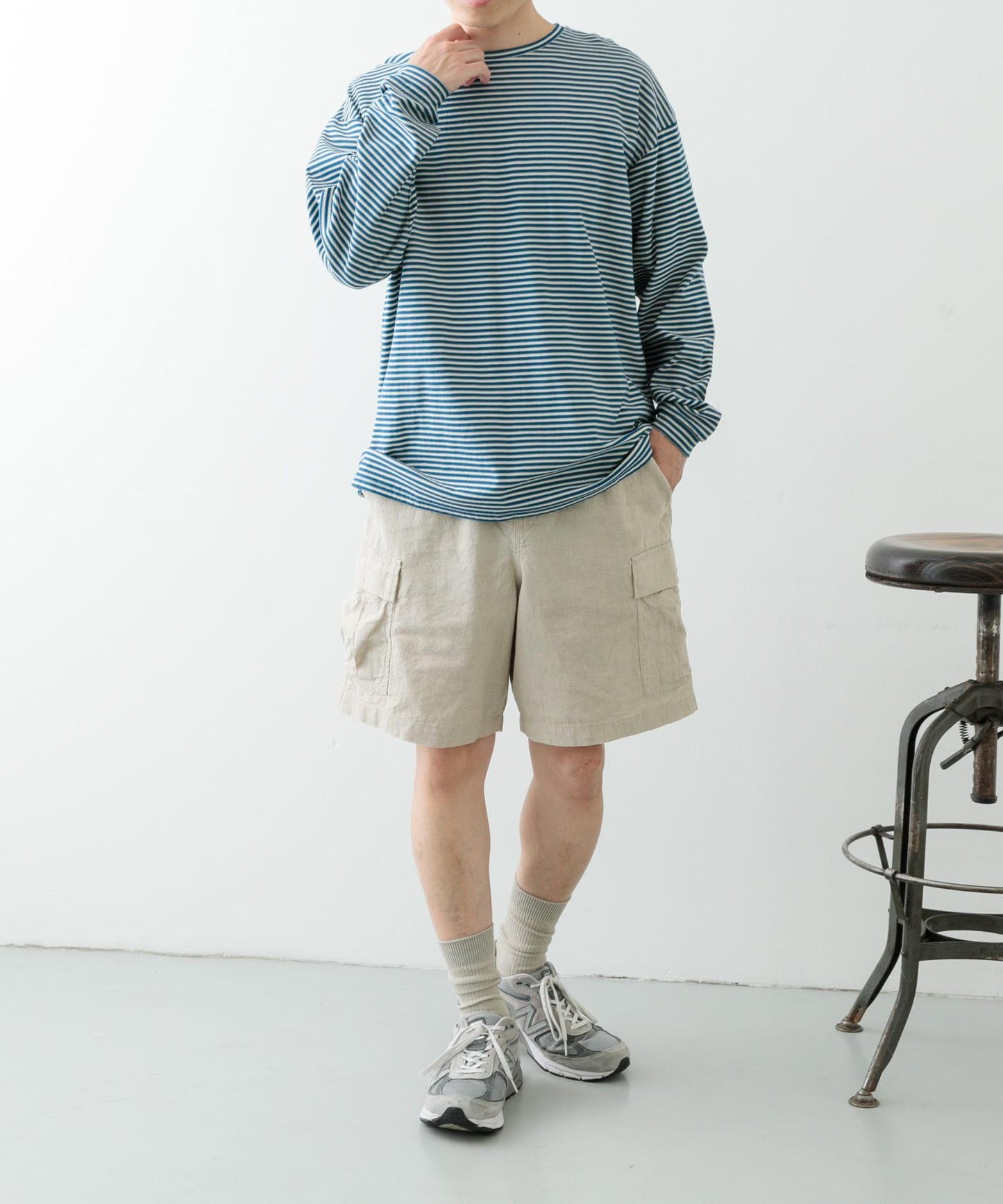 可搭配套裝 天然材質亞麻棉休閒工裝短褲