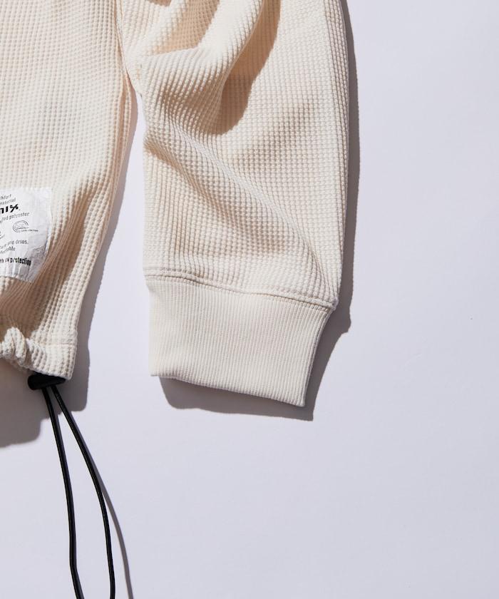 Drymix(R) / 乾爽混紡寬鬆版型華夫格亨利領T恤