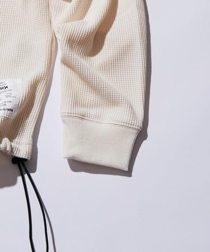 Drymix(R) / 乾爽混紡寬鬆版型華夫格亨利領T恤