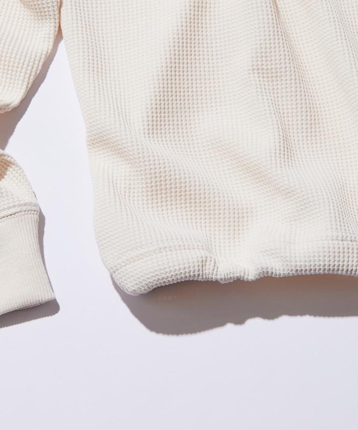 Drymix(R) / 乾爽混紡寬鬆版型華夫格亨利領T恤