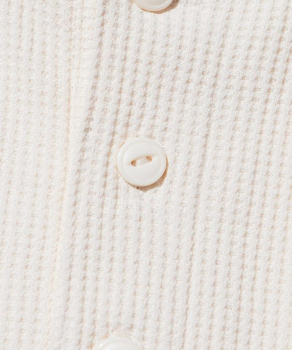 Drymix(R) / 乾爽混紡寬鬆版型華夫格亨利領T恤