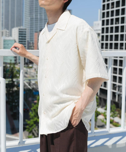 波浪剪裁開領透視襯衫