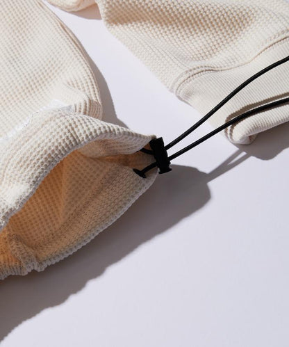 Drymix(R) / 乾爽混紡寬鬆版型華夫格亨利領T恤