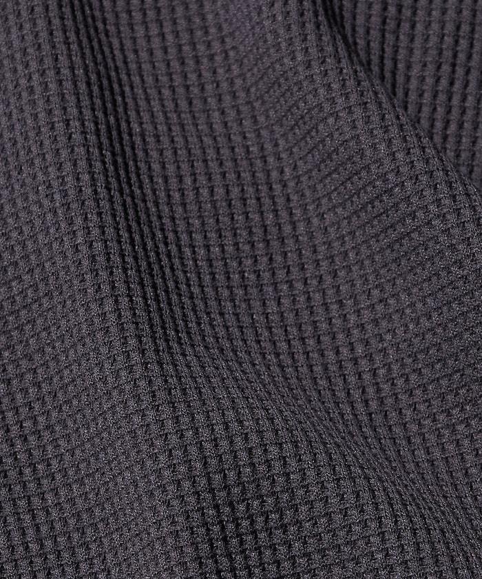 Drymix(R) / 乾爽混紡寬鬆版型華夫格亨利領T恤