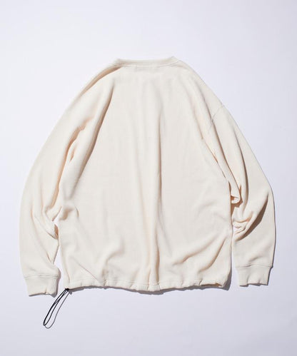 Drymix(R) / 乾爽混紡寬鬆版型華夫格亨利領T恤