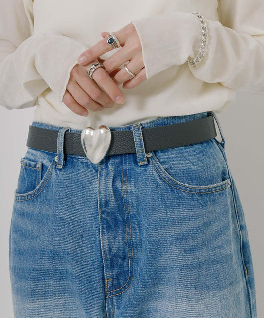 A VACATION 心形銀色腰帶