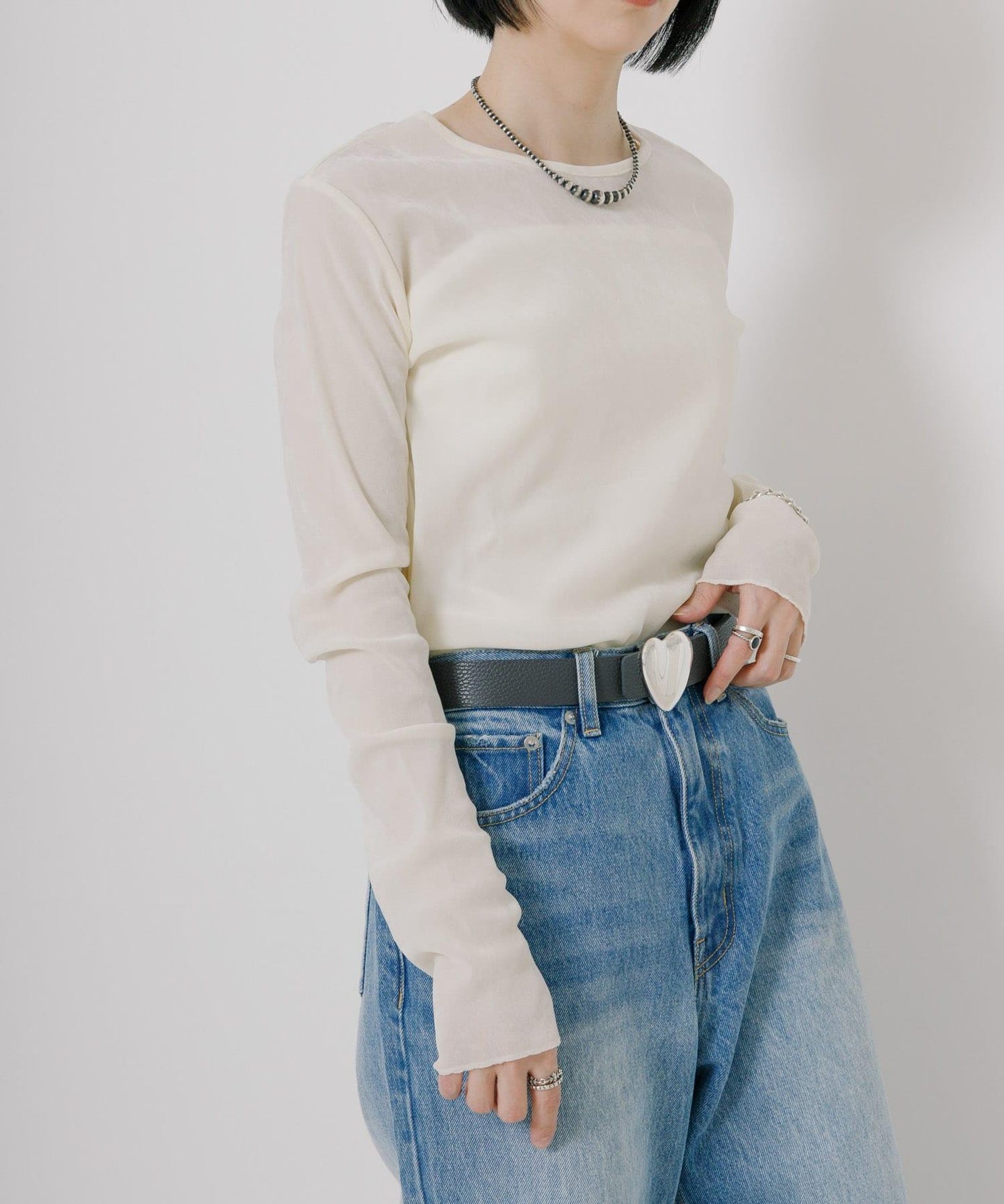 A VACATION 心形銀色腰帶