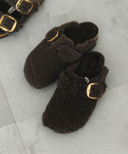 BIRKENSTOCK BOSTON 大扣泰迪毛拖鞋