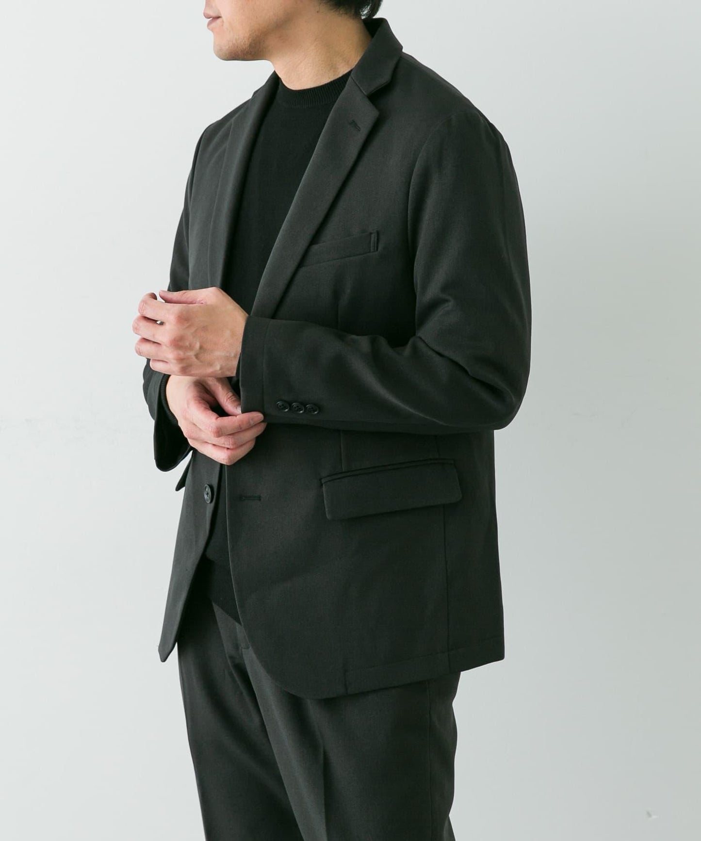 LIFE STYLE TAILOR 羊毛感軟斜紋彈力西裝夾克