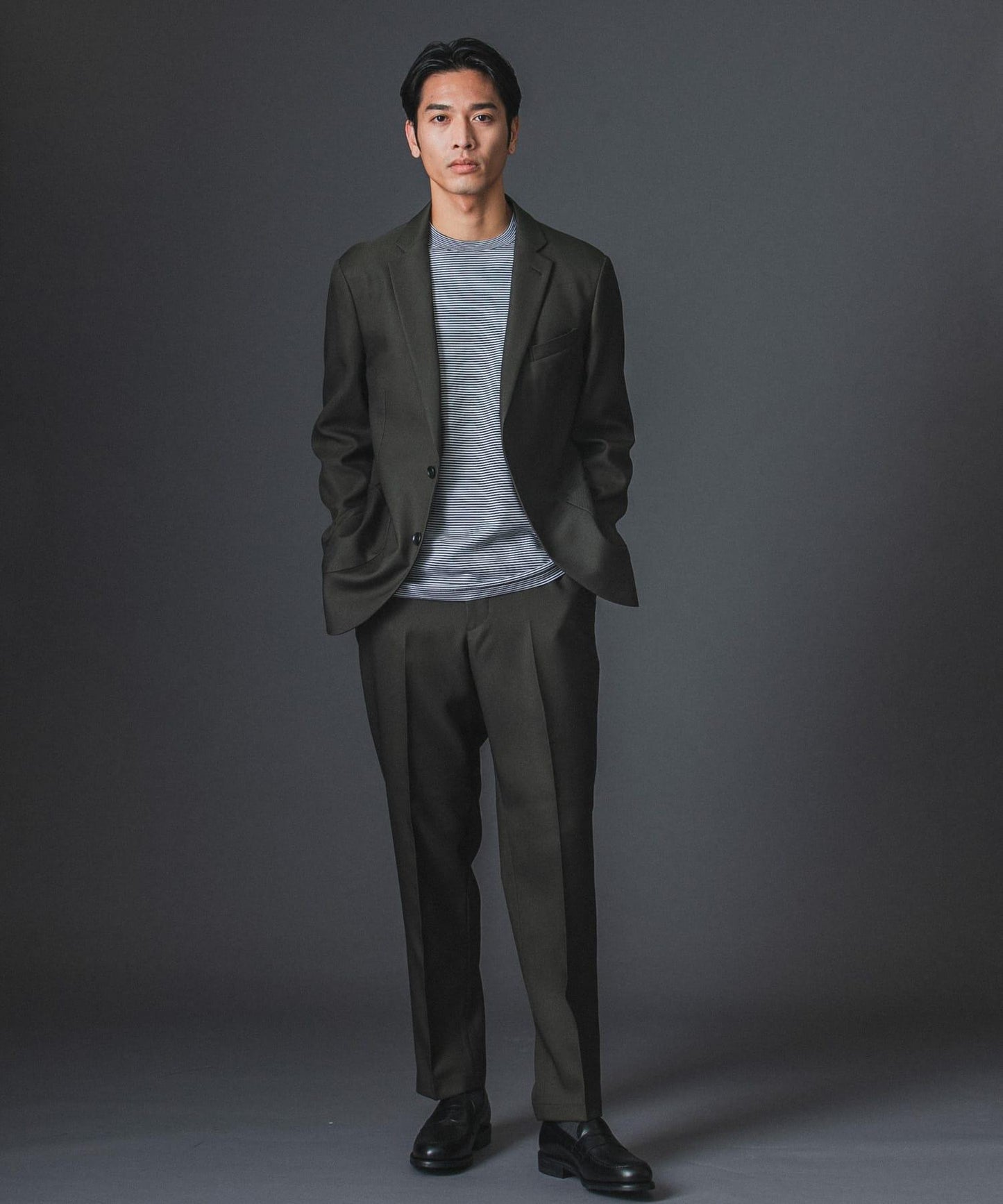 LIFE STYLE TAILOR 仿羊毛斜紋舒適西裝夾克
