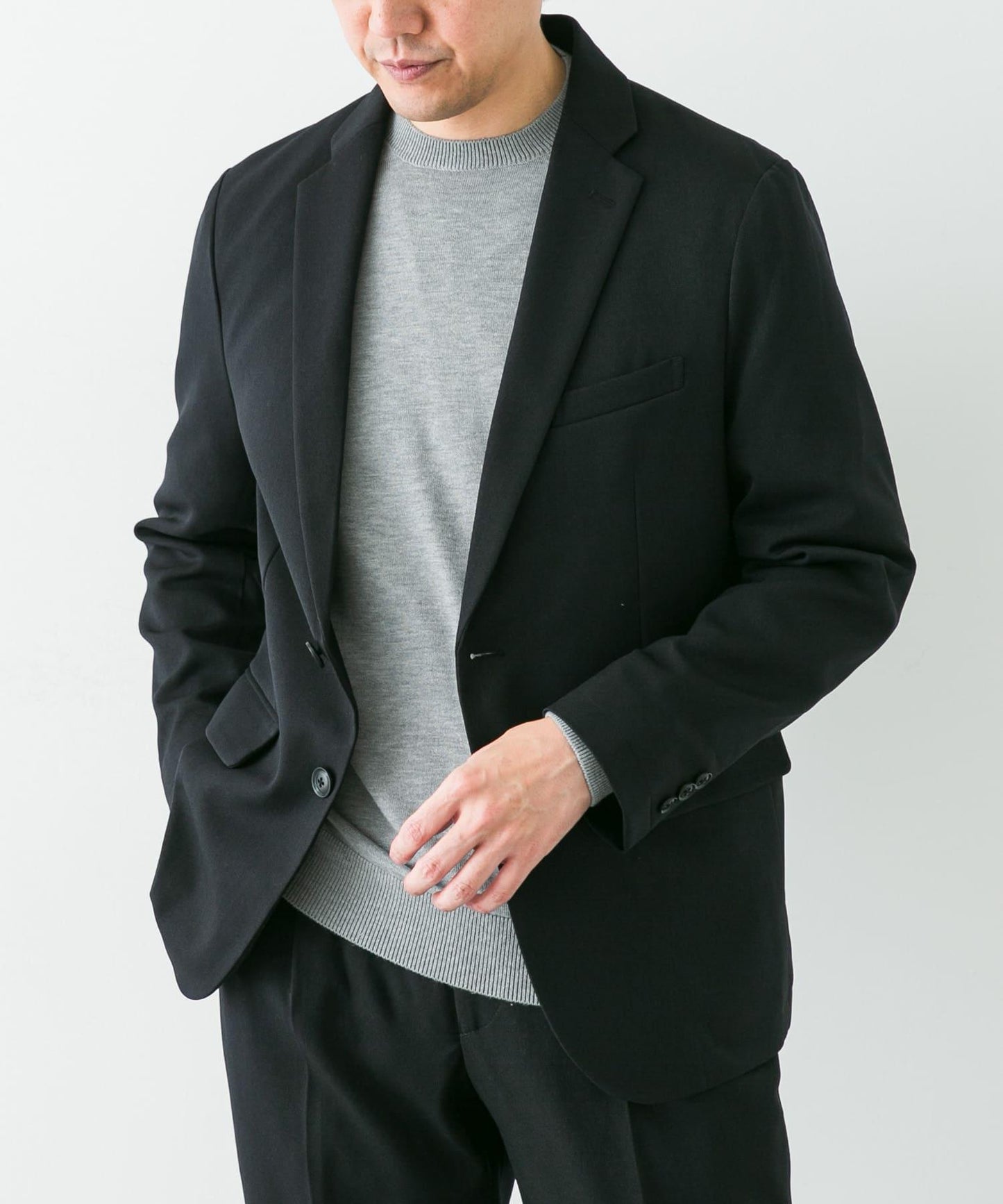 LIFE STYLE TAILOR 羊毛感軟斜紋彈力西裝夾克