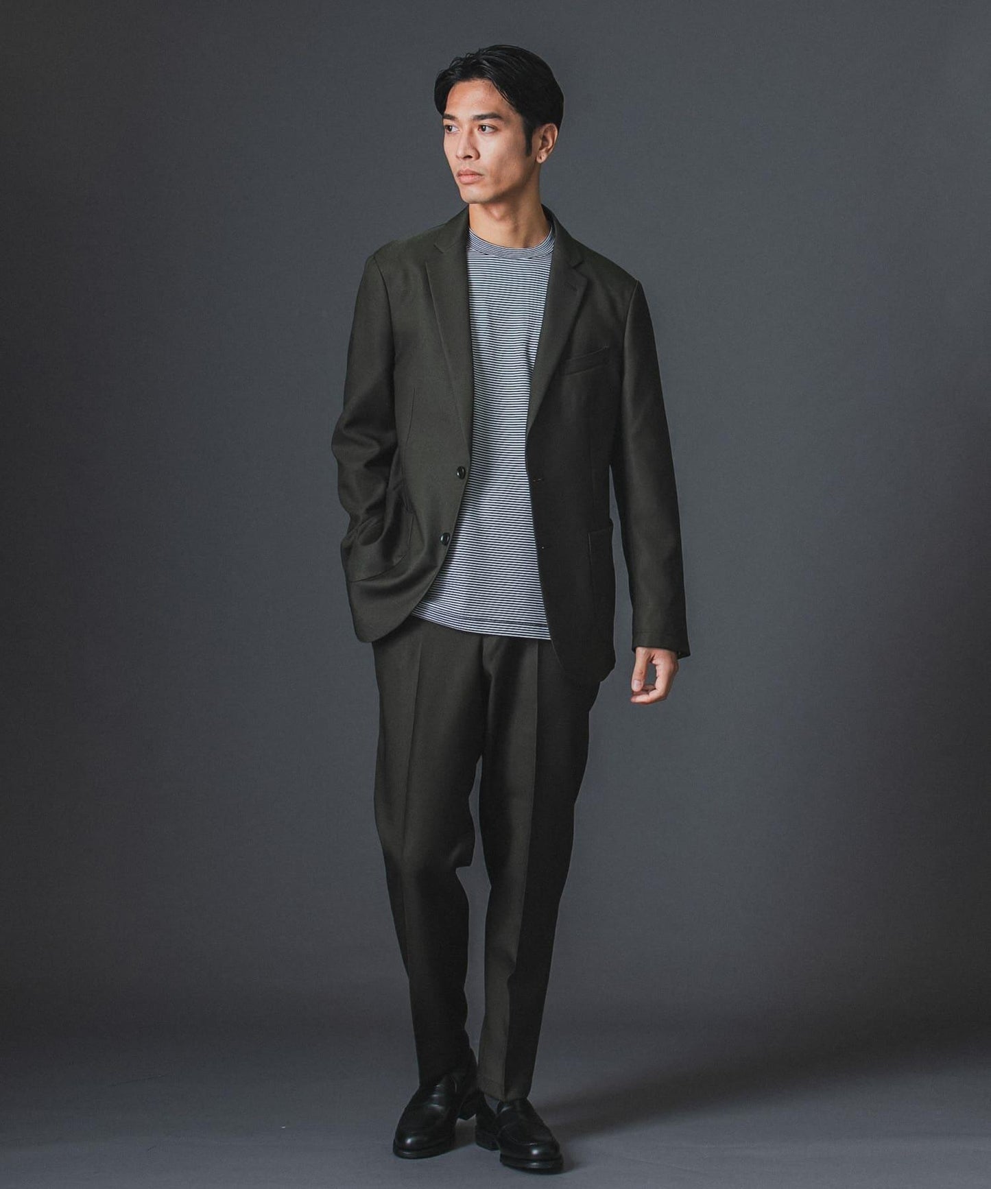 LIFE STYLE TAILOR 仿羊毛斜紋舒適西裝夾克