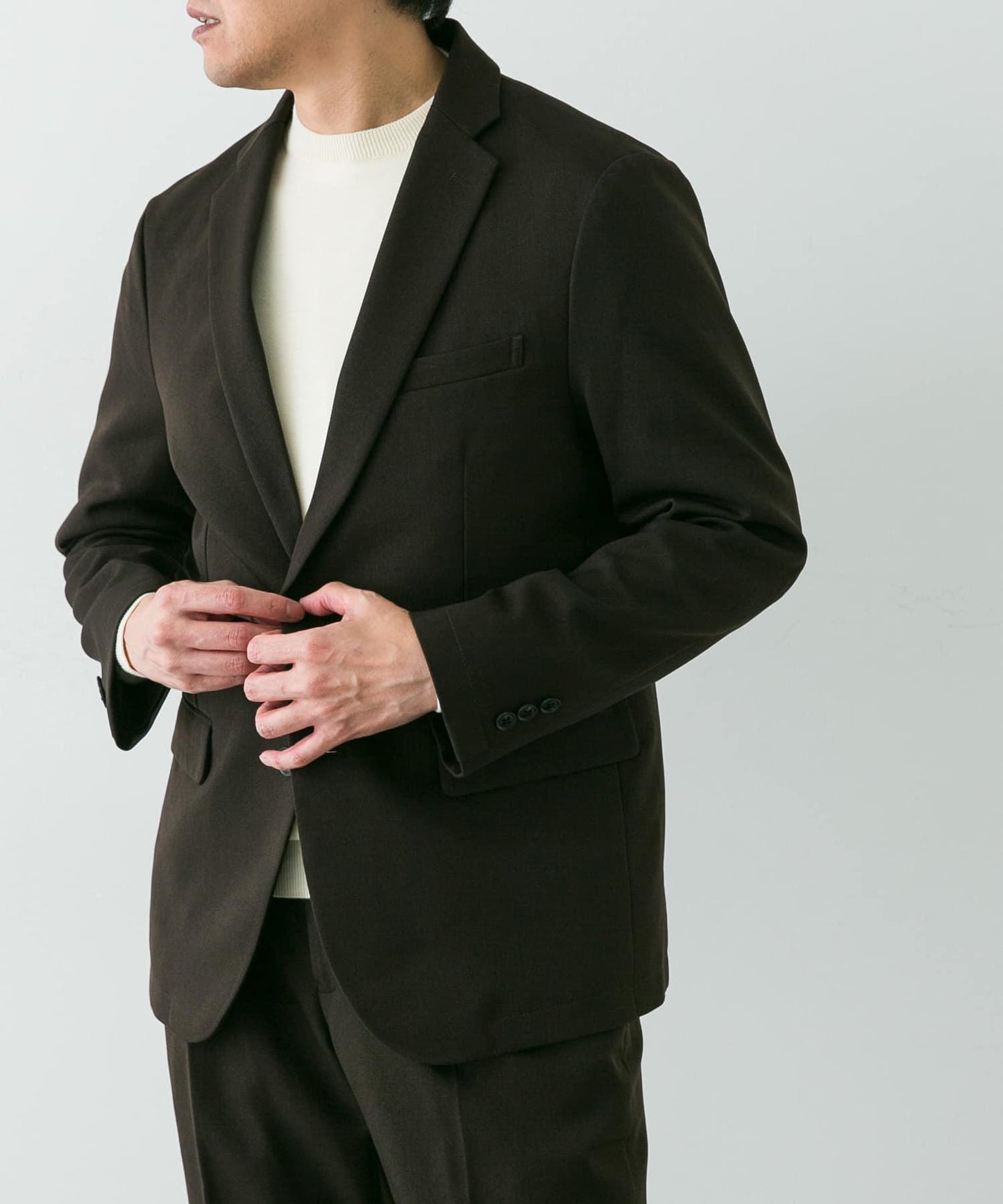 LIFE STYLE TAILOR 羊毛感軟斜紋彈力西裝夾克