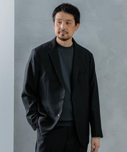 LIFE STYLE TAILOR 仿羊毛斜紋舒適西裝夾克