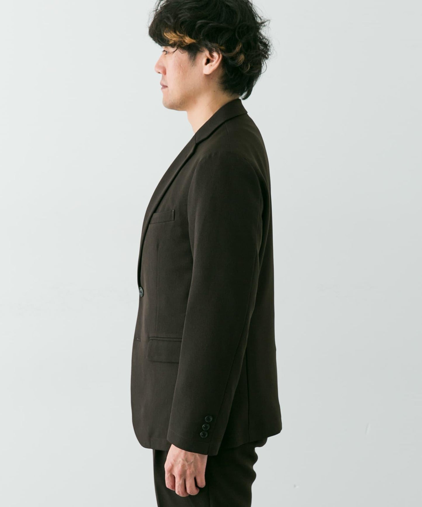 LIFE STYLE TAILOR 羊毛感軟斜紋彈力西裝夾克