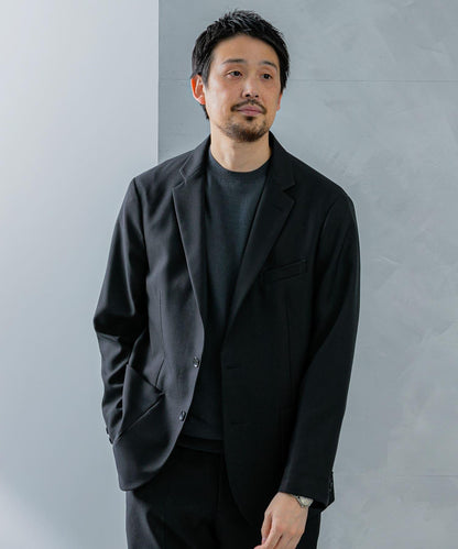 LIFE STYLE TAILOR 仿羊毛斜紋舒適西裝夾克