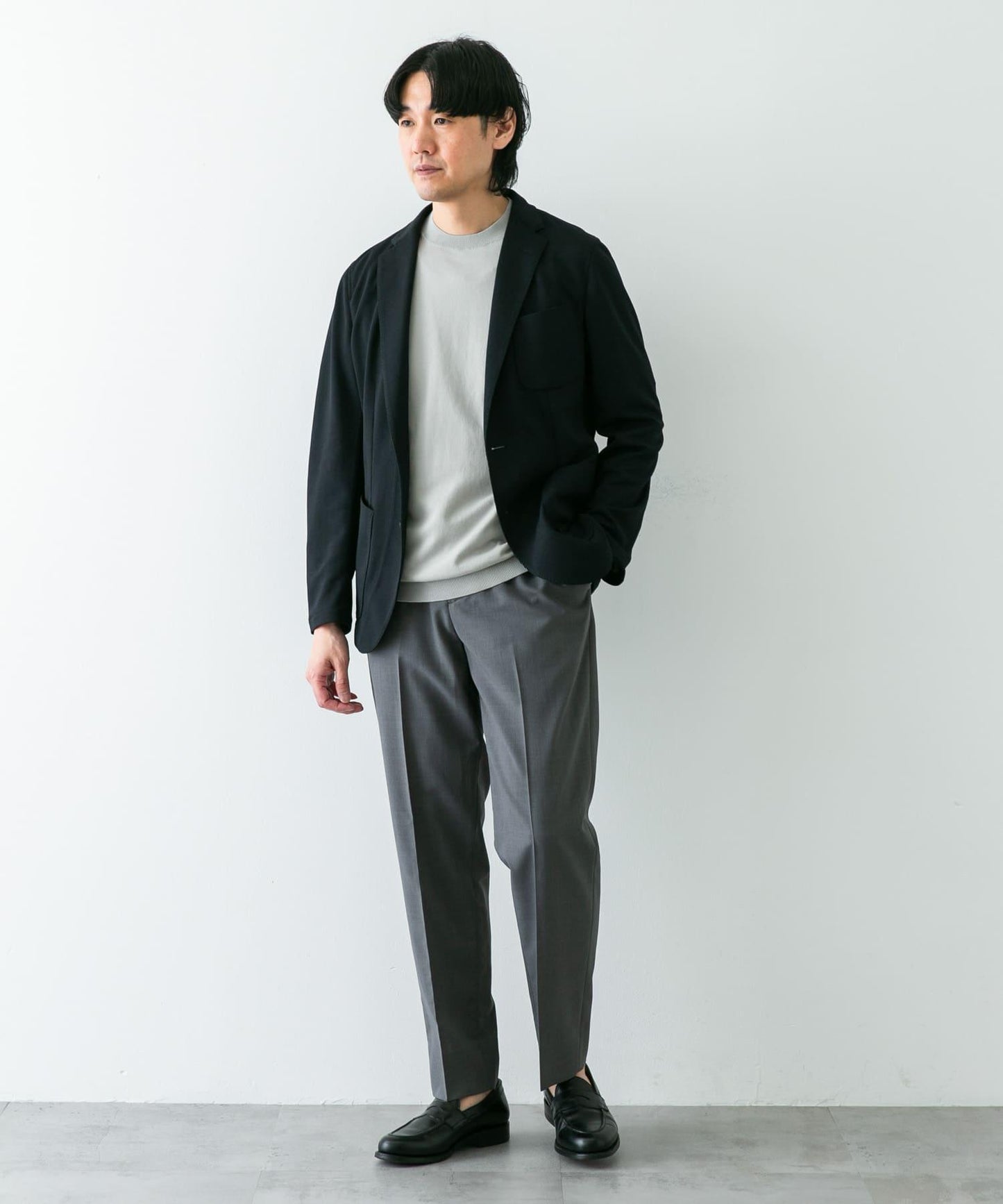 「易護理/速幹」LIFE STYLE TAILOR 混色針織休閒西裝外套