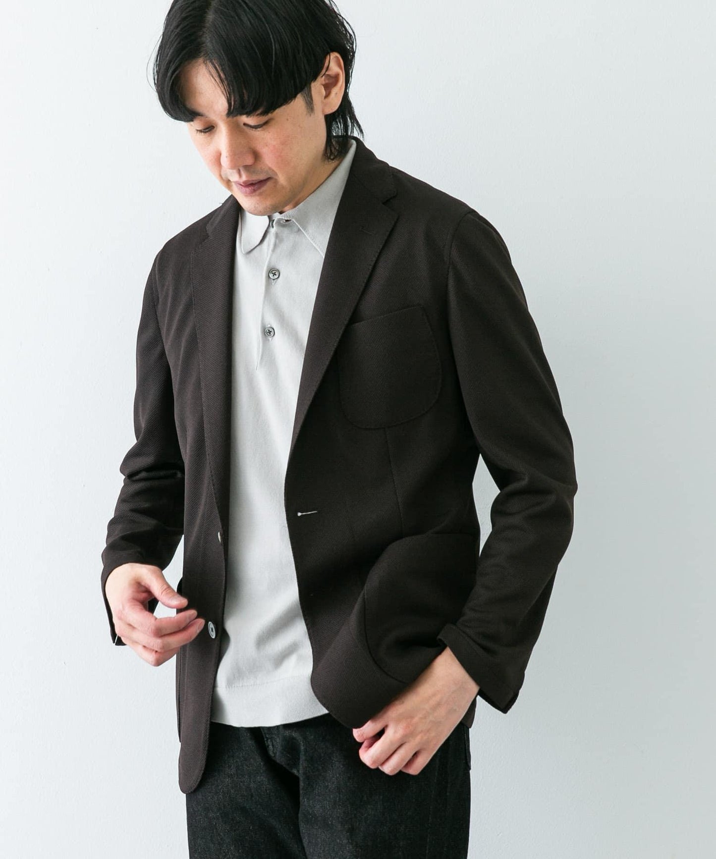 「易護理/速幹」LIFE STYLE TAILOR 混色針織休閒西裝外套