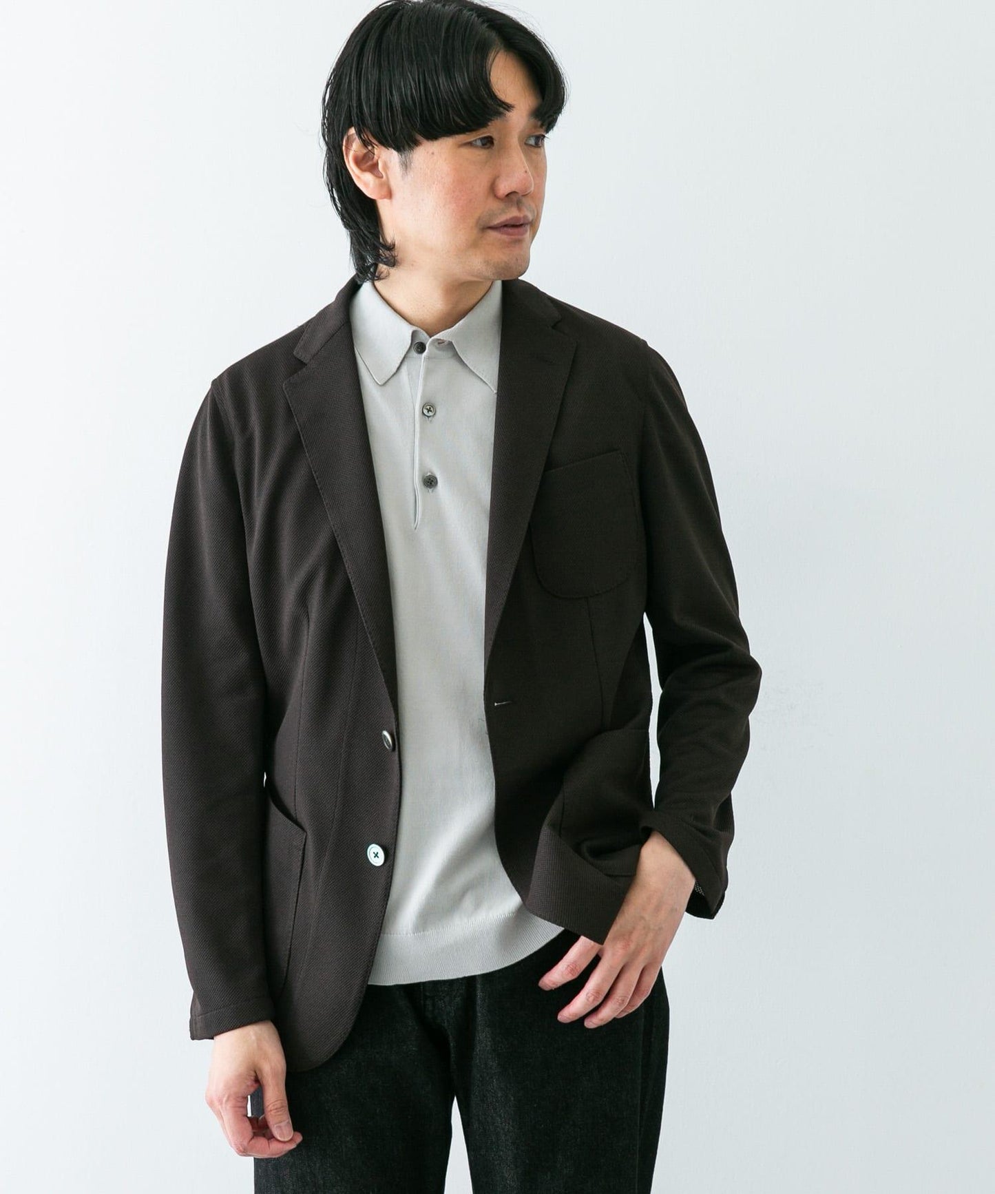 「易護理/速幹」LIFE STYLE TAILOR 混色針織休閒西裝外套