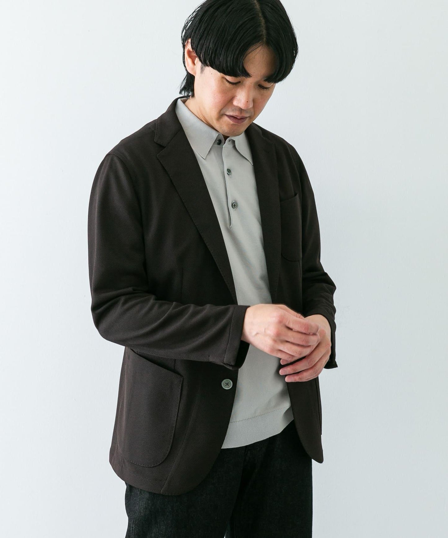 「易護理/速幹」LIFE STYLE TAILOR 混色針織休閒西裝外套