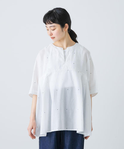 波點刺繡寬鬆套頭衫