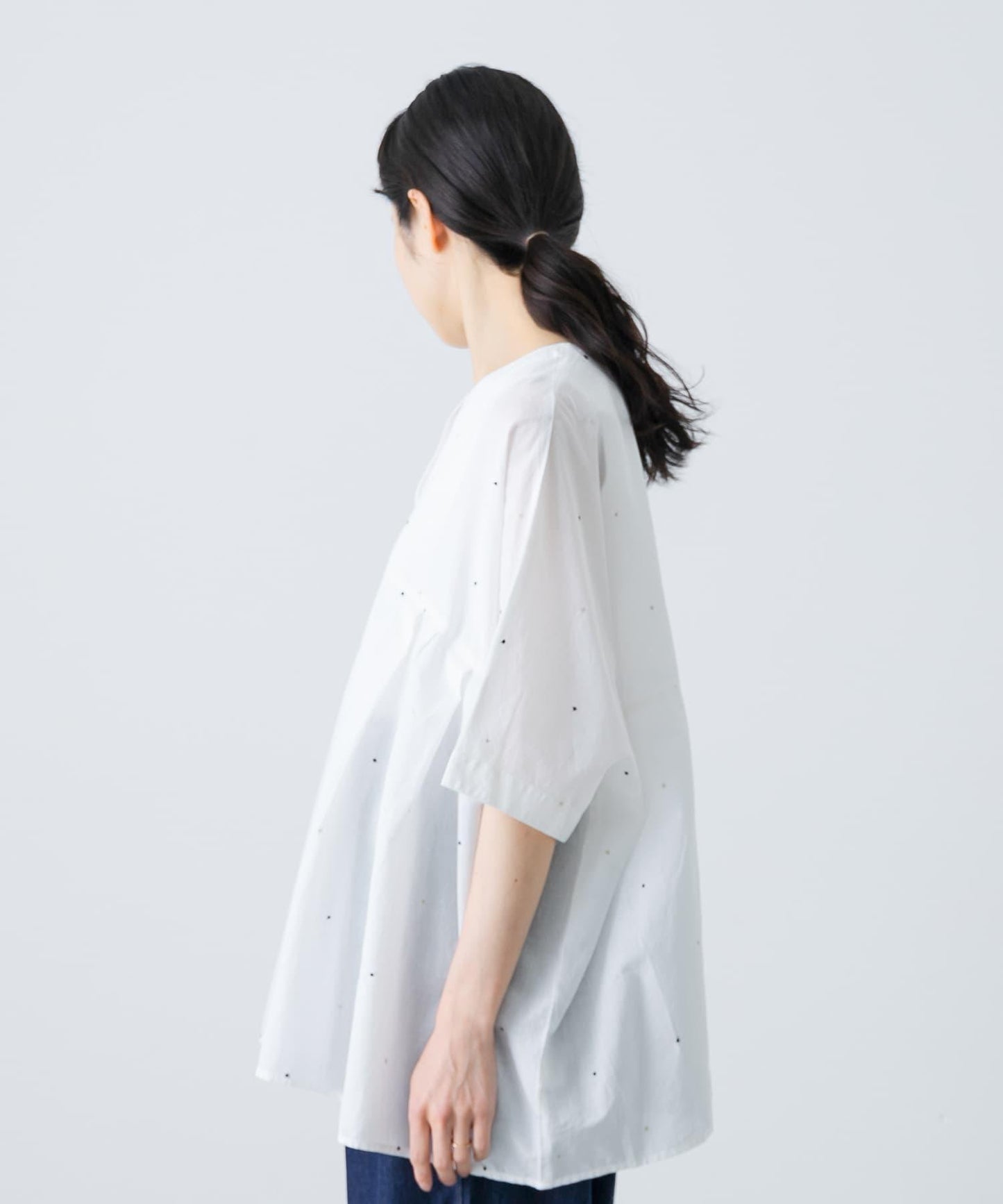 波點刺繡寬鬆套頭衫