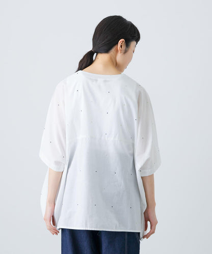 波點刺繡寬鬆套頭衫