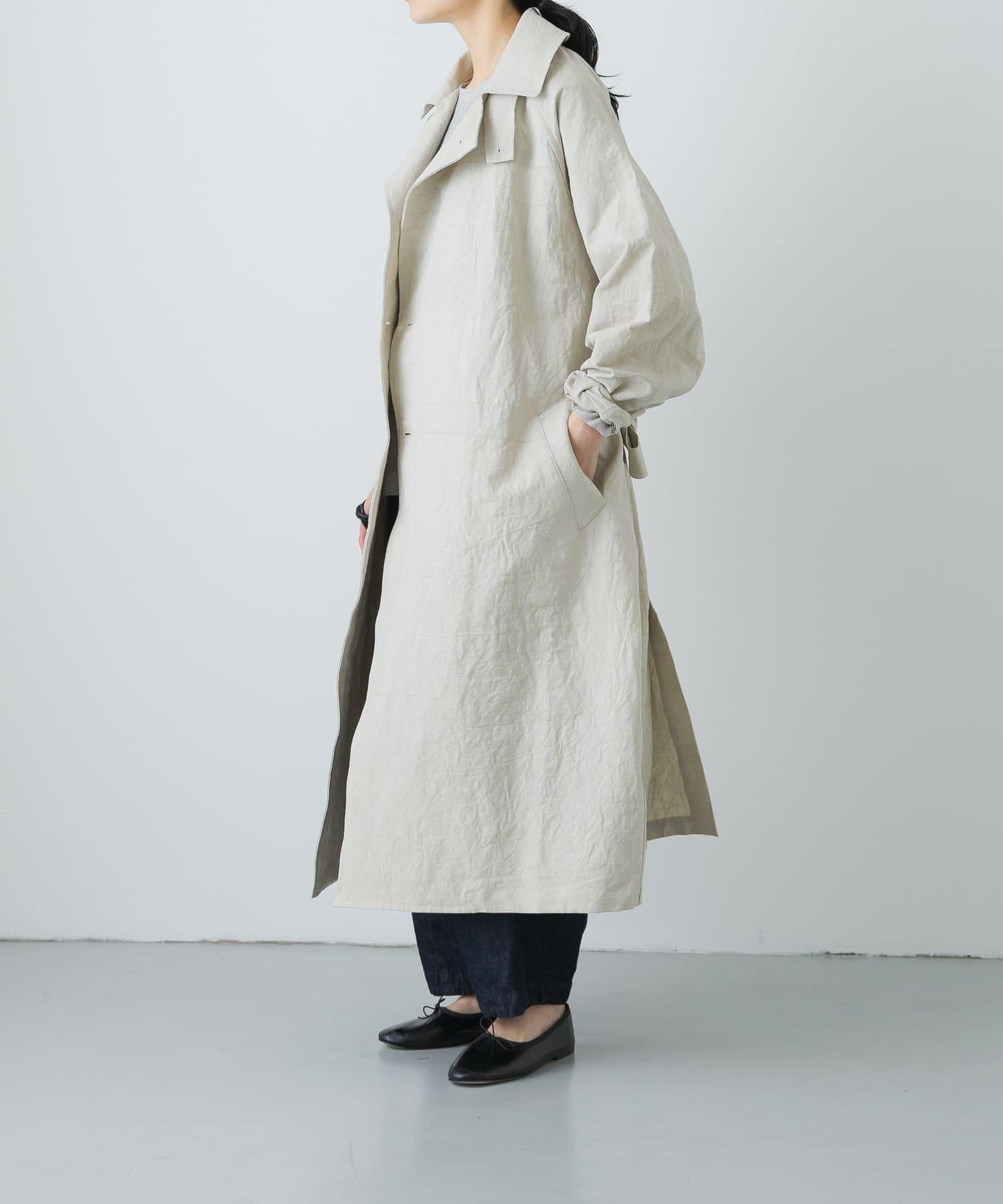 男女同款棉麻寬鬆風衣