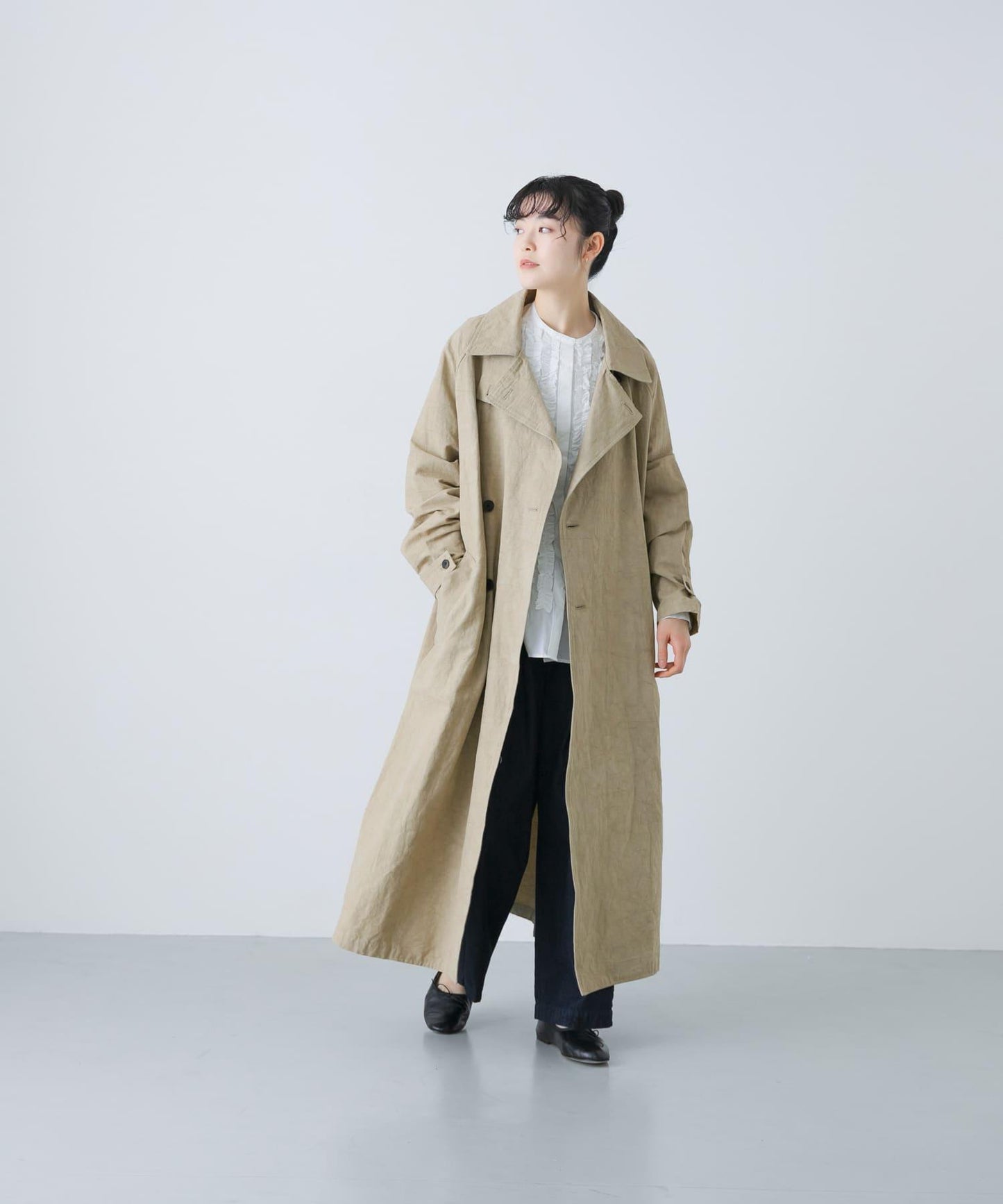 男女同款棉麻寬鬆風衣