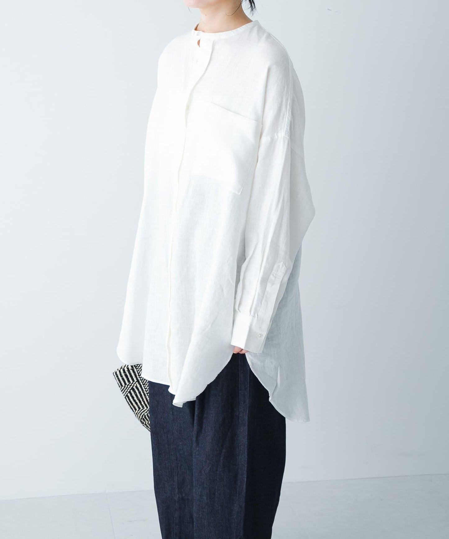 亞麻長款襯衫