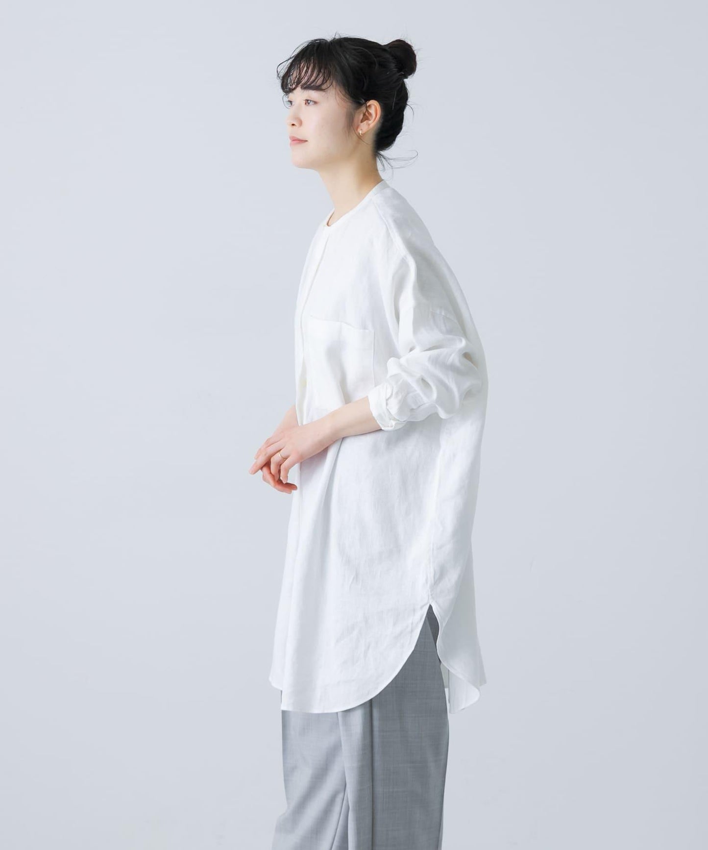亞麻長款襯衫
